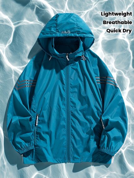 Men's Summer Lightweight outdoor jacket with a Zippered Large Pocket, Breathable, Quick-Drying, Lightweight Casual Jacket Suitable for Outdoor Hiking, Climbing, And Fishing.