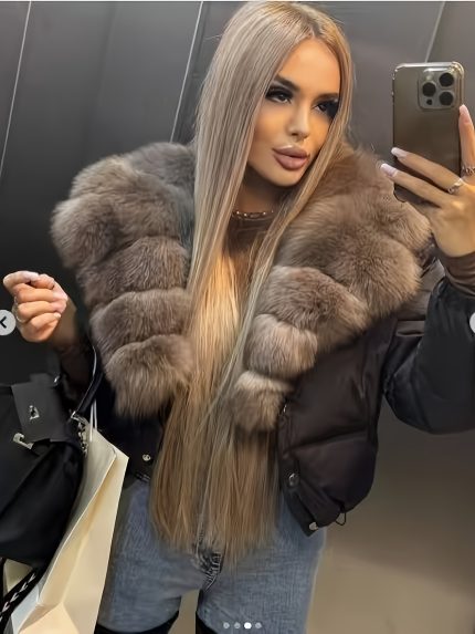 Light Luxury Style Large Collar Padded Coat 2025 Autumnu002FWinter New Fashion Warm Cropped Jacket, European and American Style Versatile Padded Coat